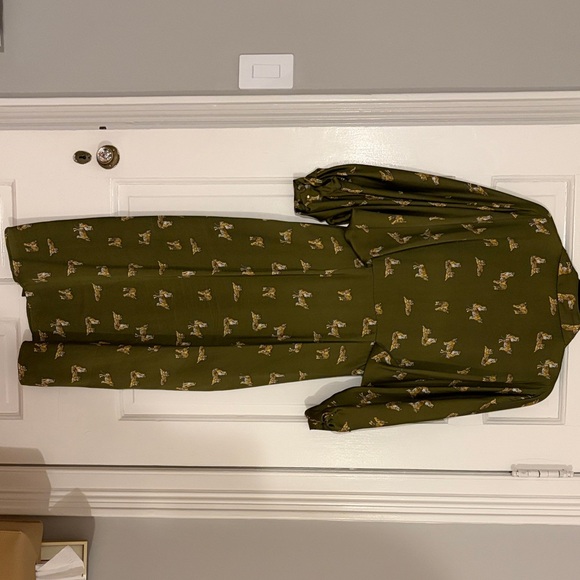Zara Green Animal Print Midi Dress - Picture 4 of 4